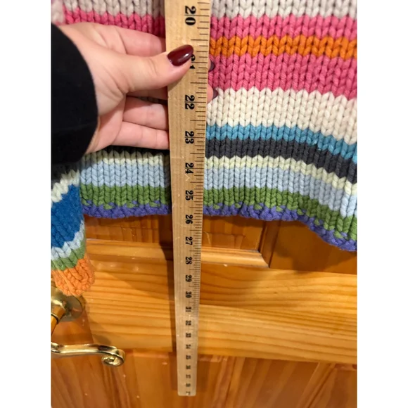 Vintage GAP 2000 Holiday Rainbow Stripe Wool Blend Crewneck Sweater XL - Picture 5 of 7
